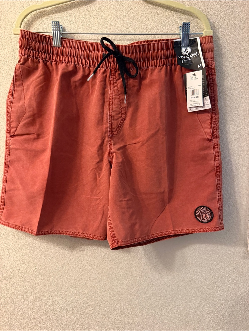 Volcom Men’s Coral Red Swim Trunks